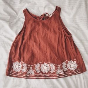 LA Hearts Embroidered Open-Back Tank Top